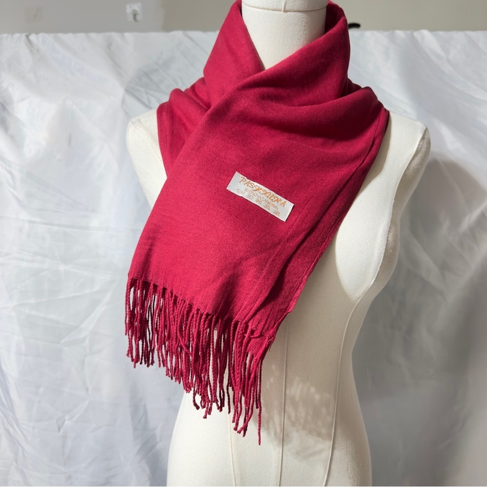 👉Pashmina Fringe Shawl / Wrap – Deep Red For All Weather & All Occasions All Day